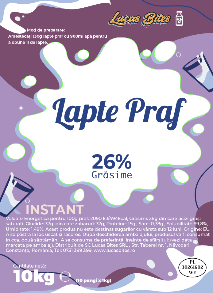 Lapte Praf 26% – 10kg