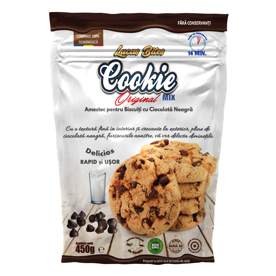 Cookie Mix Amestec pentru Biscuiti cu Ciocolata Neagra, 450g